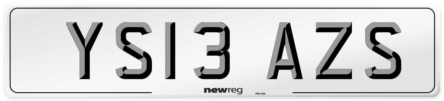 YS13 AZS Number Plate from New Reg